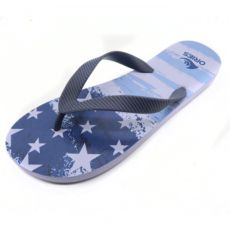 AH-9P033 Diseño de impresión de bandera Venta al por mayor V Correa PE Zapatillas de playa