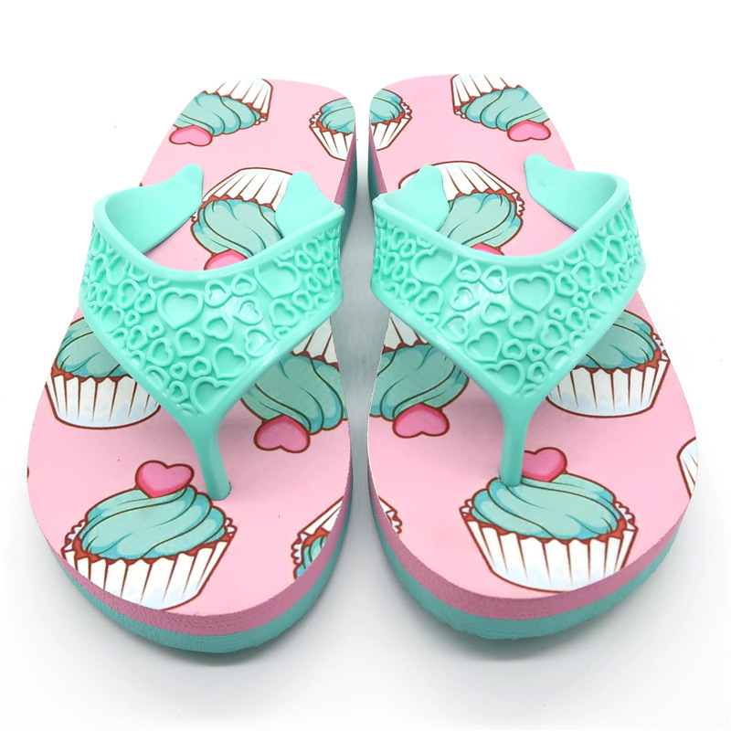 AH-9P094 Ories Lovely PE Flip Flops Zapatillas de verano para niños de tacón alto