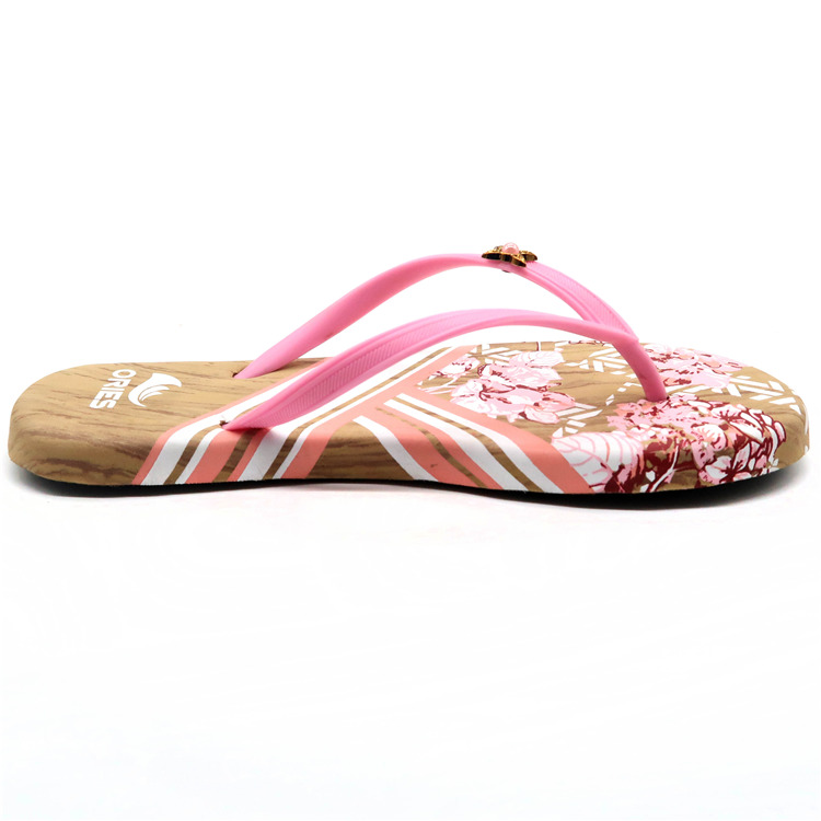 AH-9E007 Vente Chaude Impression Anti-dérapante V Strap Women EVA Flip-Flops