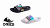 AH-9E116 Laser Reflection Customize Logo Sandalias de diapositivas para mujer
