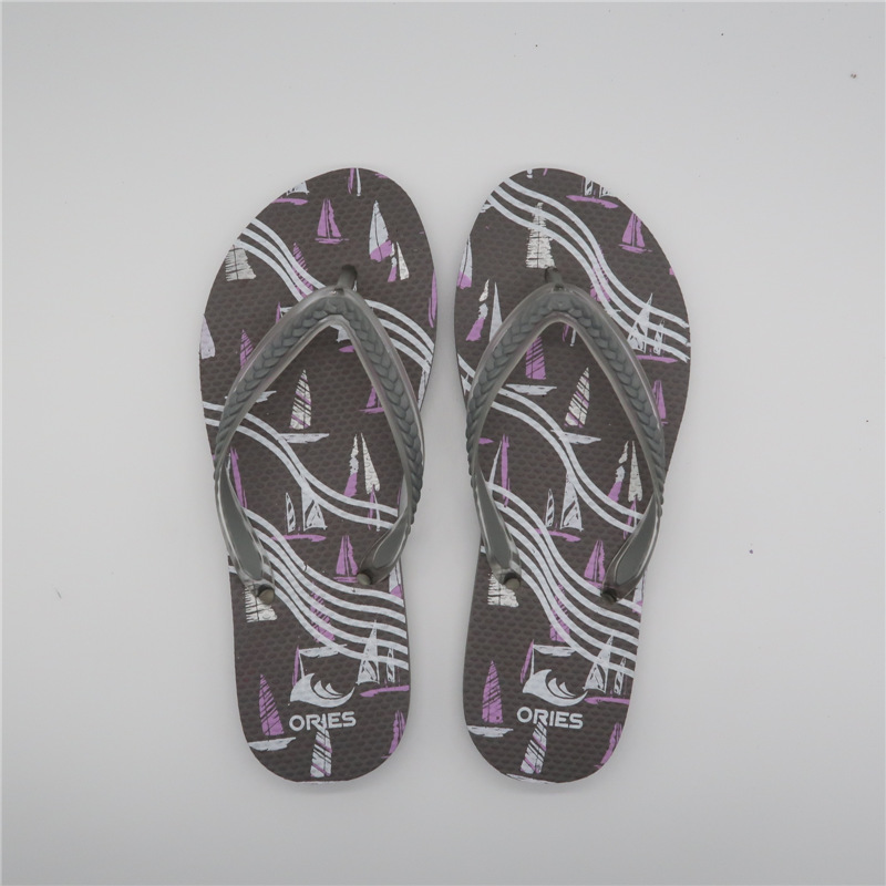 AH-9P112 Hermoso velero de impresión Impresión Playa Verano Mujer PE Flip Flop