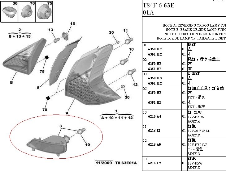 جديد 3008 后雾灯