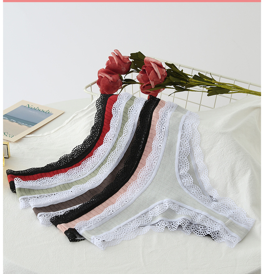 Women's underwear cotton girls sexy lace breathable low waist traceless women's cotton panties