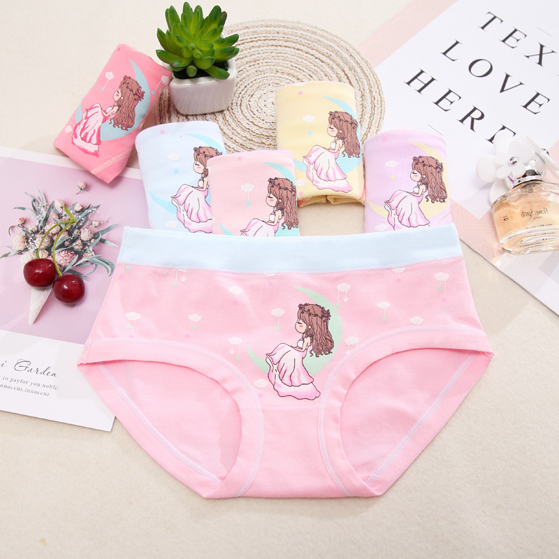 High Quality cotton underwear children underwear girl school kids underwear for wholesale panties briefs