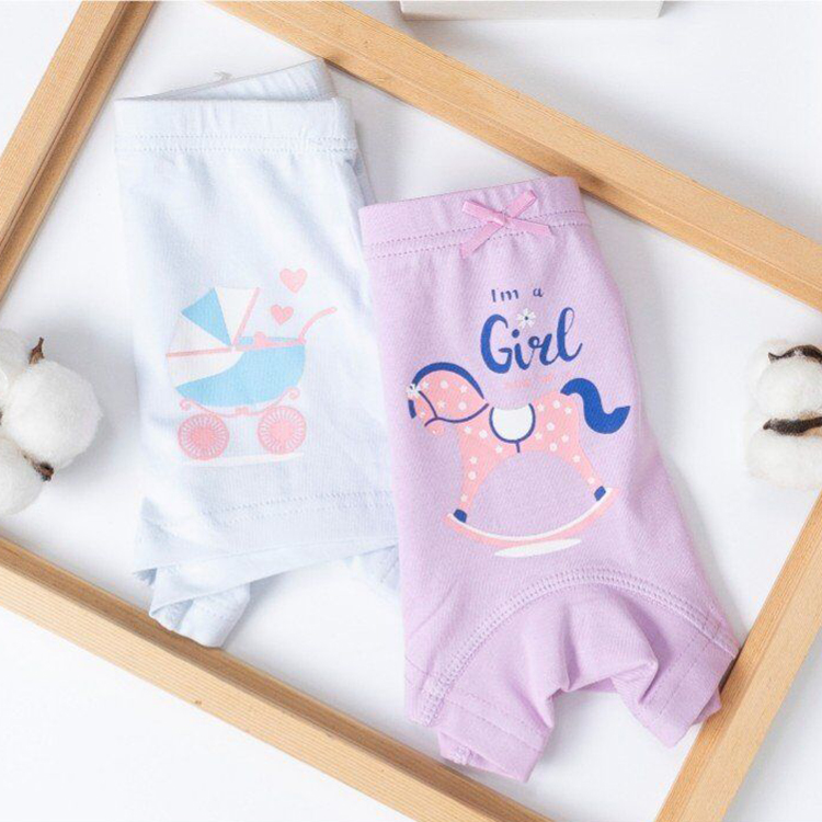 Hot sale Cute Cartoon Spandex Cotton Young Children Boxer Briefs Kids Underwear For Girls 2 pc / pack
