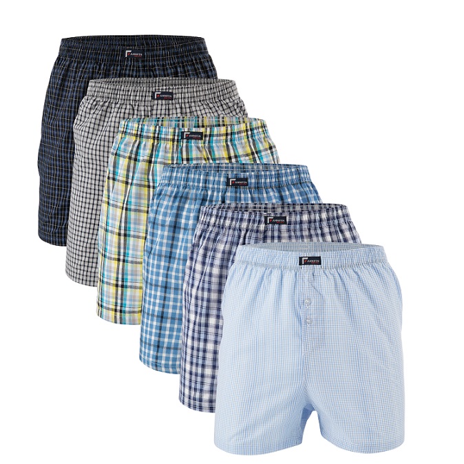 Men's Loose Home Woven Brief Boxer Shorts With Inside Waistband Classics Checks Multicolor Boxer Male Beach Shorts