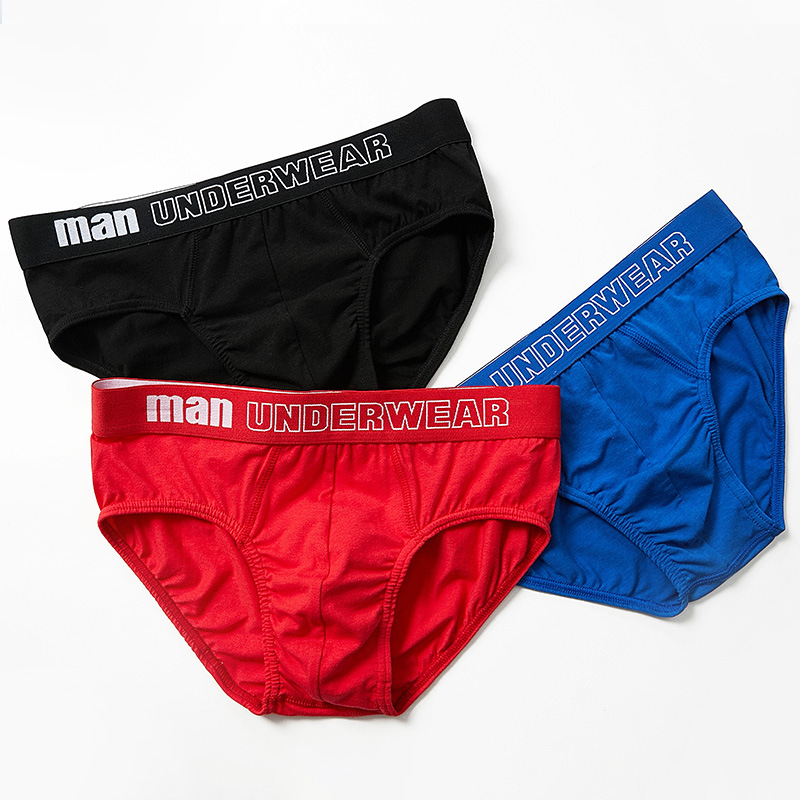 Mens Underwear Men Trendy Brand Cotton Mid-waist High Elasticity Pants Summer Breathable Youth Briefs