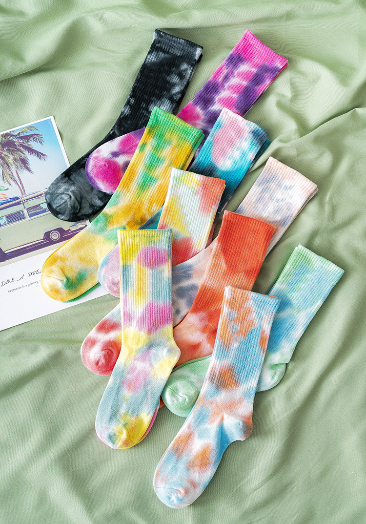 Tie-dye national wind pull men's socks hip-hop street tube fashion socks