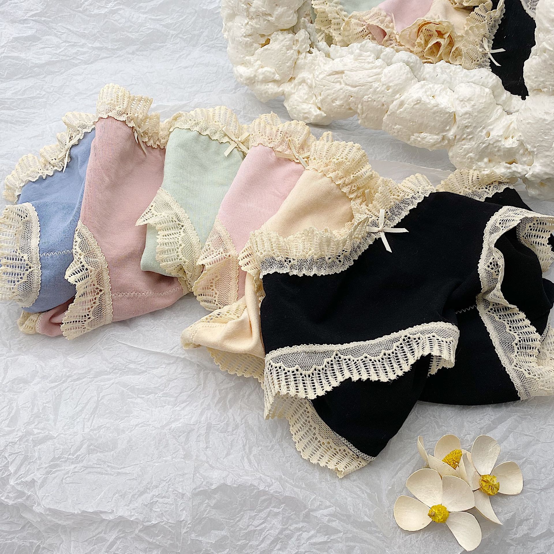 Custom Logo Wholesale Mix Women Lace Cotton Panties Underwear