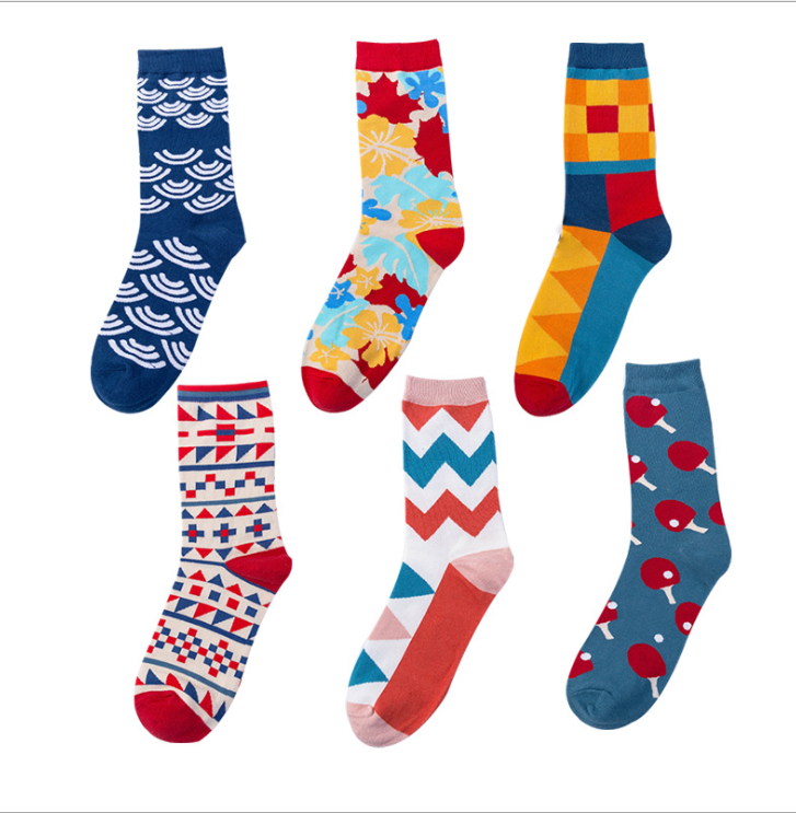 Wholesale custom logo high quality colorful funny crew cotton men socks