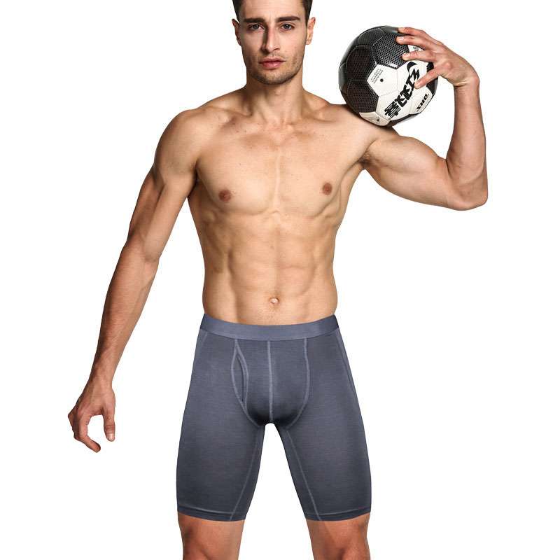 Wholesale Custom Logo Cotton Spandex Sport Boxer Briefs For Men Underwear Men shorts plus length