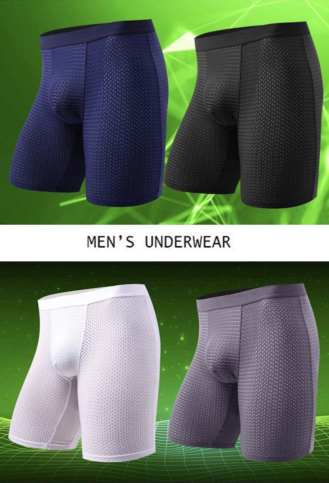 Natural Feelings Boxer Briefs Mens Underwear Pack Soft Cotton Open Fly Underwear mesh breathable men's briefs