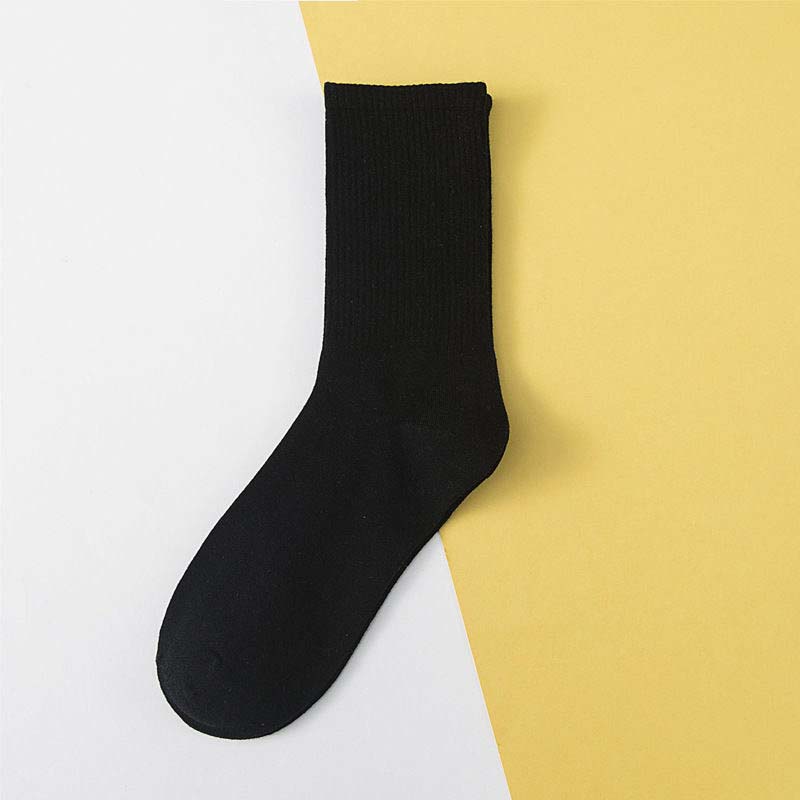 2021 New Design Korea fashion Socks Autumn Winter Pure Colors men women unisex Socks Cotton Mid Stockings Over The Calf Sock
