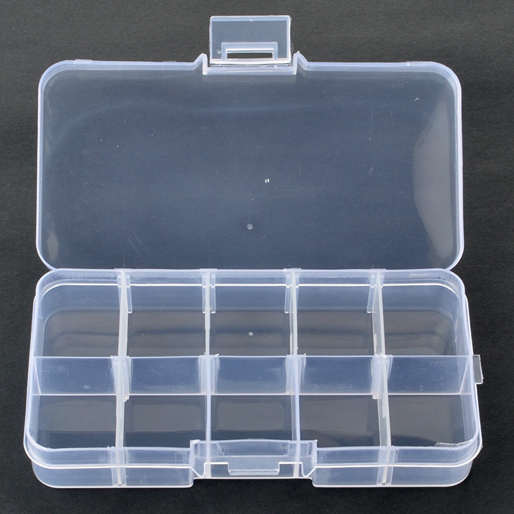 10 Grid Plastic Organizer Box 12.9x6.3x2.2cm