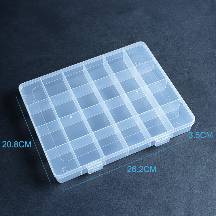 24 Grid Plastic Organizer Box 26.2x20.8x3.5cm