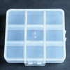 9 Grids Plastic Organizer Box 10.2x9.7x1.8cm