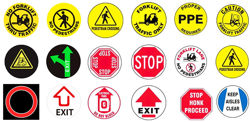 Safety Warning Floor Signs Bezpečnostní výstražné podlahové značky