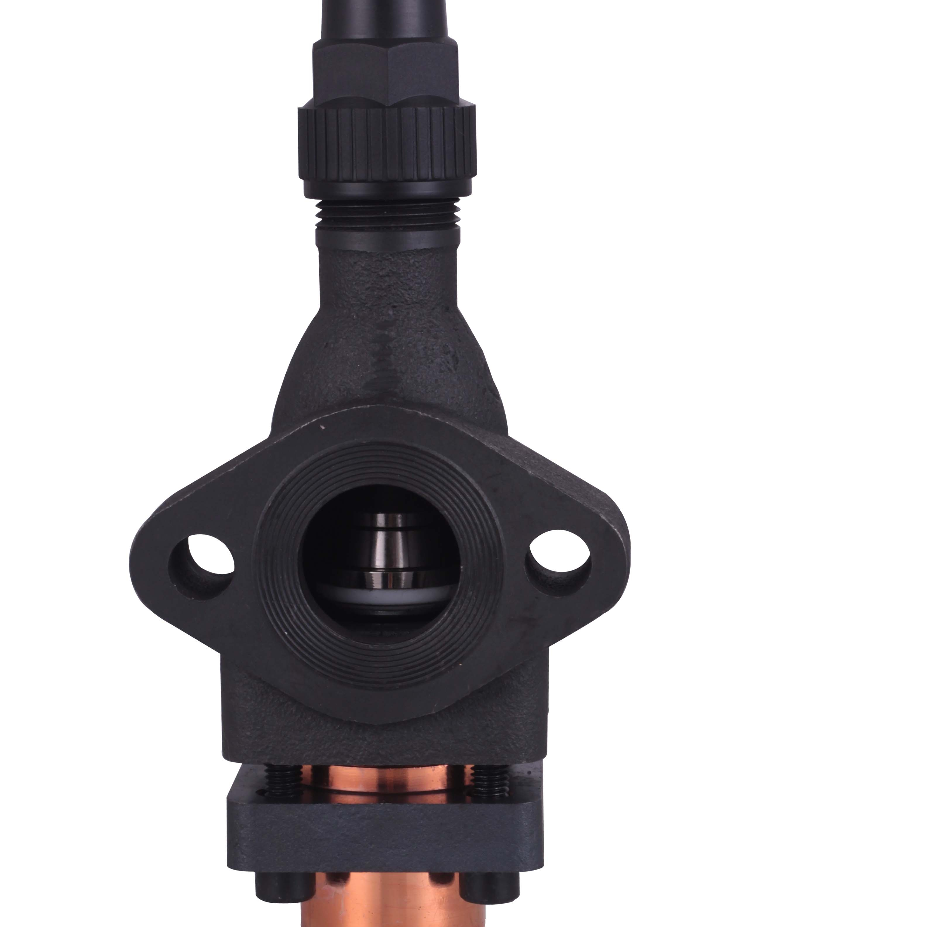 China specializes in manufacturing semi-hermetic compressor valve cast iron globe valve China se especializa en la fabricación de válvulas de globo semiherméticas de hierro fundido para compresores