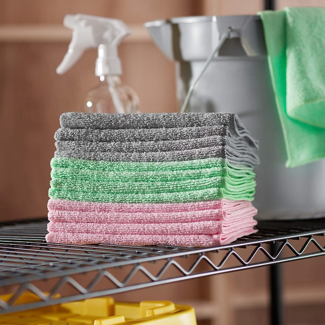 Microfiber kitchen table and car glass cleaning cloths (8) Mikrofiber Kichen Dësch an Auto Glas Botzen Stoffer (8)