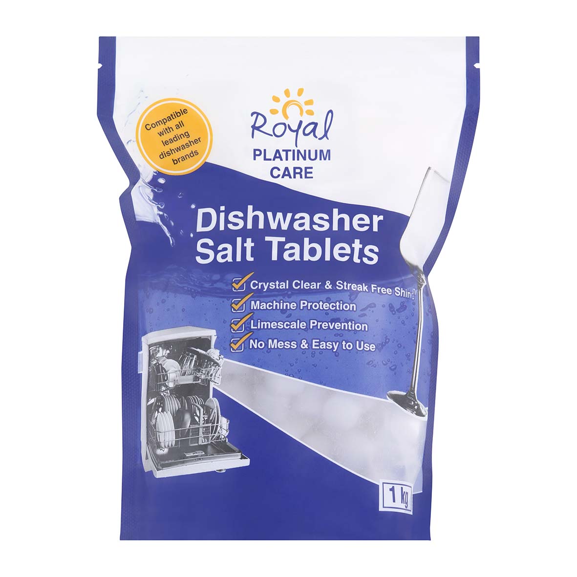 Royal Platinum Care Dishwasher Salt Tablets 1kg Pouch ロイヤルプラチナケア 食洗機用ソルトタブレット 1kgパウチ