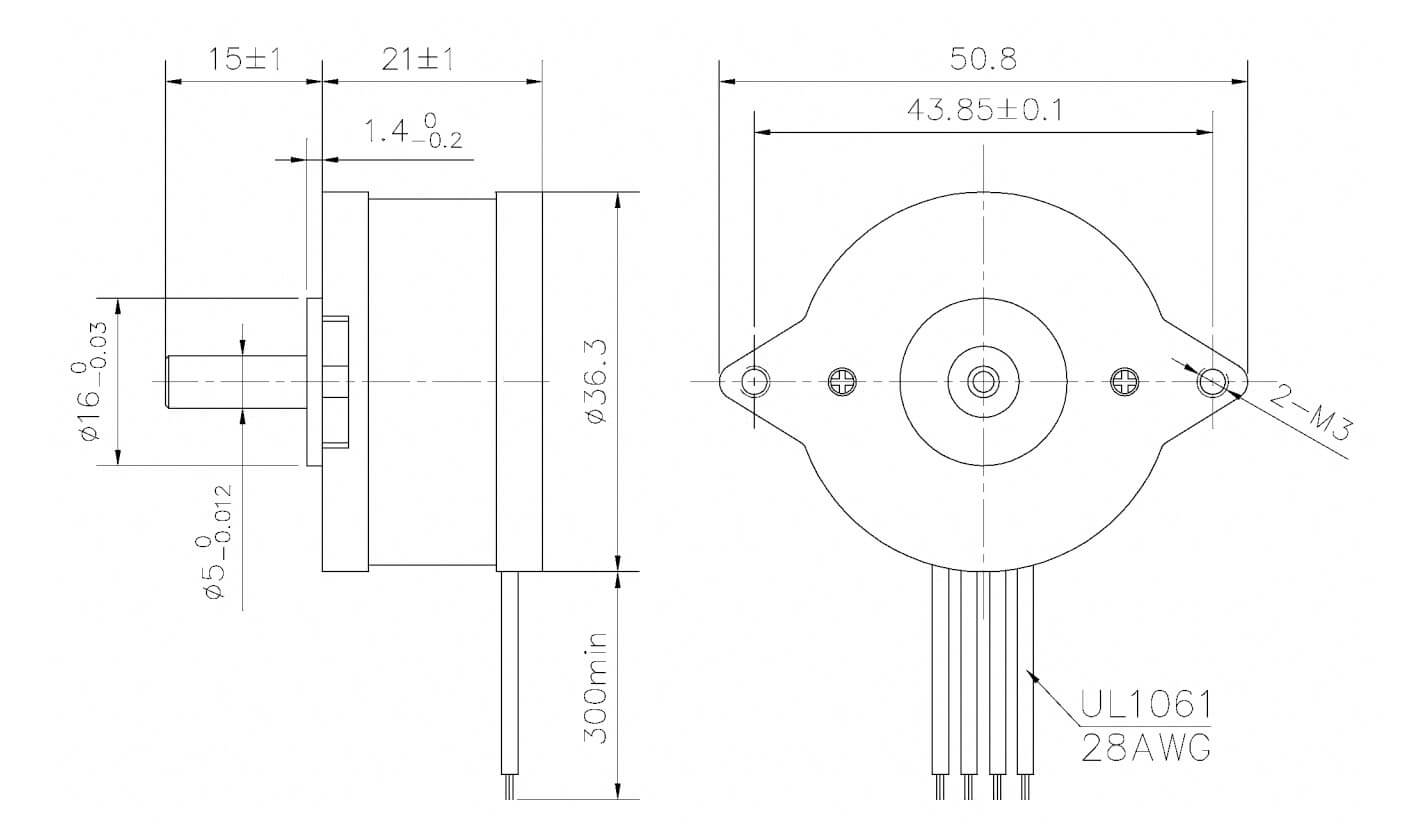 36mm round steper motor 36mm yuvarlak step motor