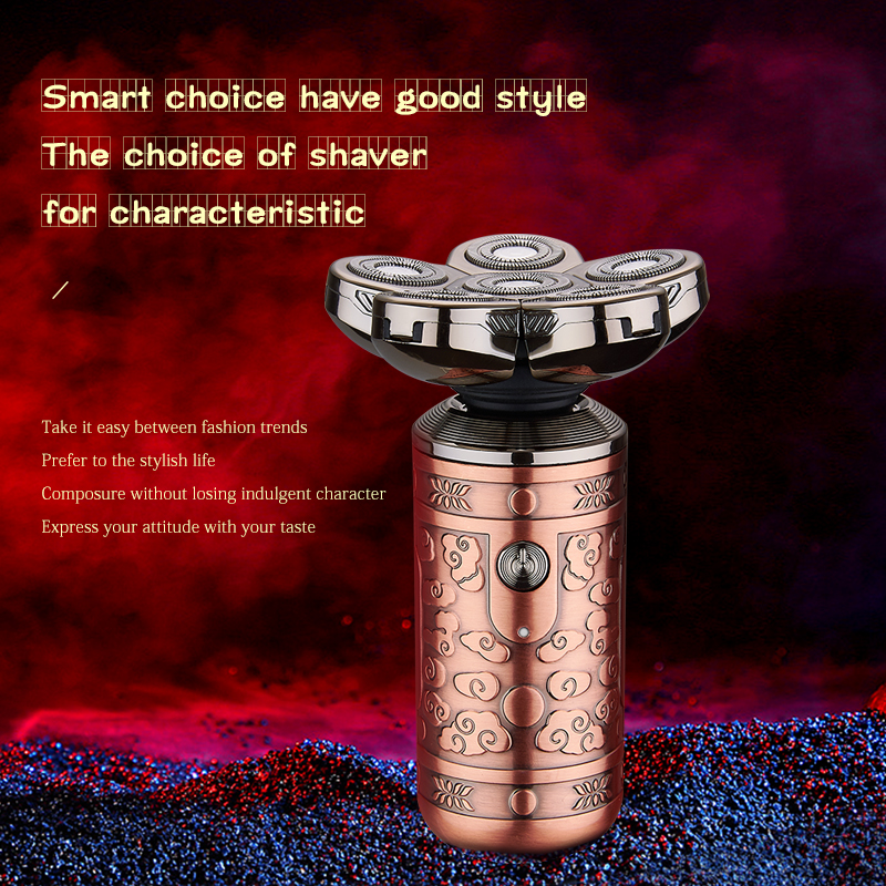 waterproof zinc alloy men's six heads ratary electric shavers