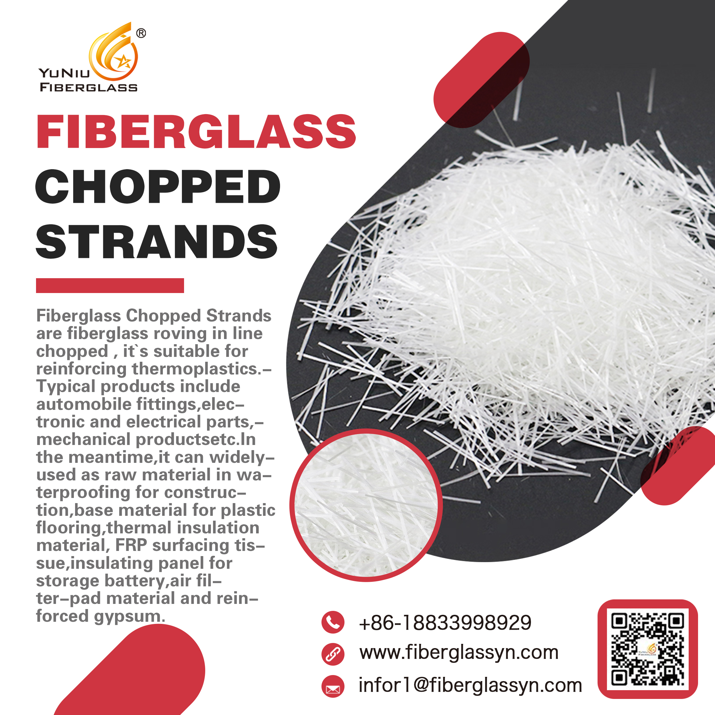 Ar fiberglass chopped strands