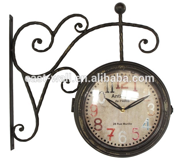 Double Sided Wall Mounted Clock Antique French Clock