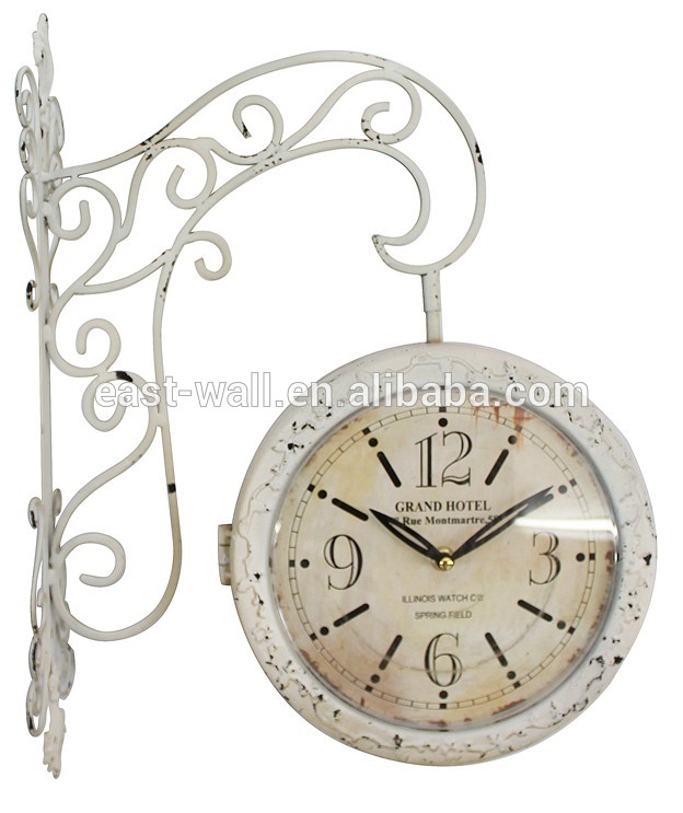 Feur-de-lis Wall Bracket 2 Side Clock GRAND HOTEL