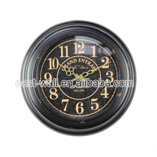 Custom Print Fancy Antique Style Two Face Digital Wall Clock Thermometer