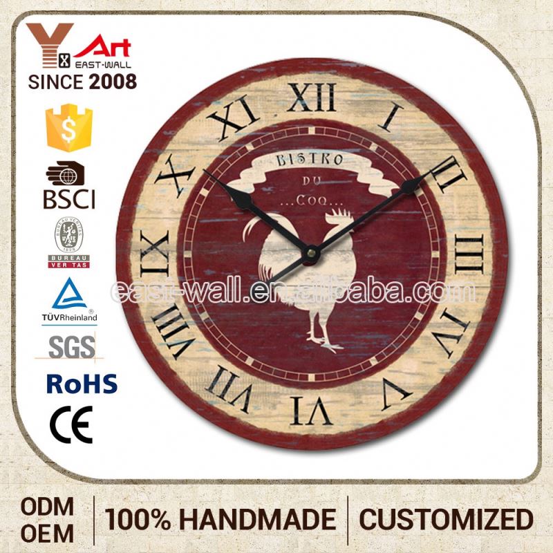 Hot Quality Rustic Mdf Home Goods Wall Clock With Big Digits Clocks
