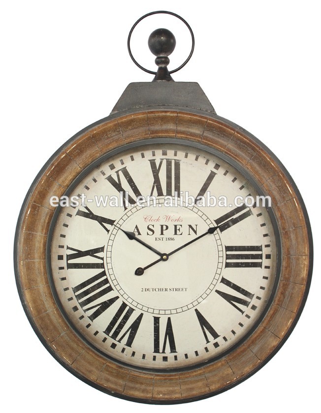 60x7x80cm wood inserted iron novelty clocks