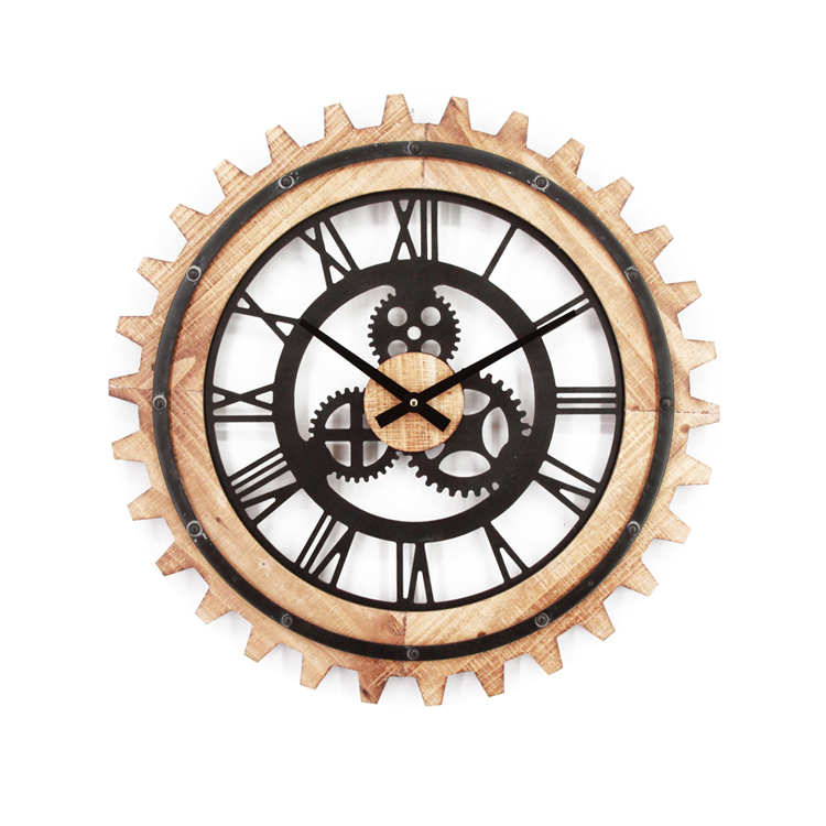 Wholesale Price Cheap Home Decoration Goods MDF Gear Wall Clocks Can Customize Color