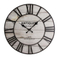 Retro Rural Style Custom Logo 60cm Silent Wooden Digital Wall Clock with Iron Outer Frame