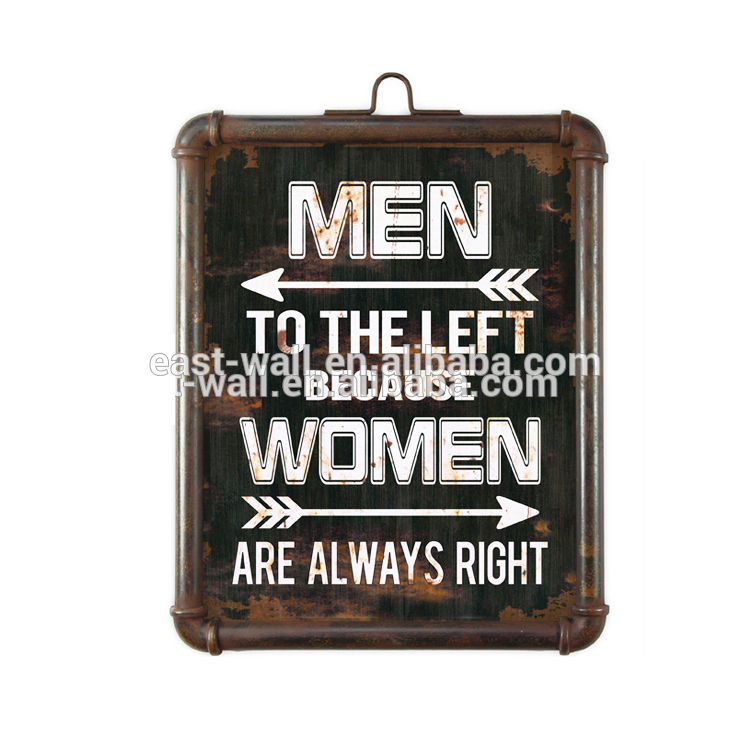 Cheap Custom Vintage Wholesale Factory Price Metal Bathroom Door Sign