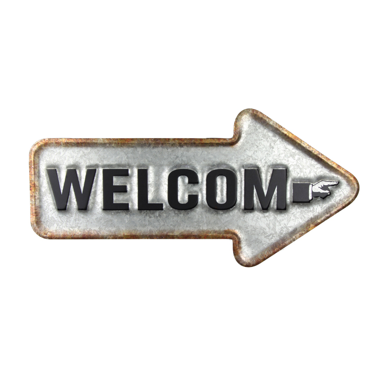 Embossed Retro Small Metal Sign, Wall Art Tin Signs