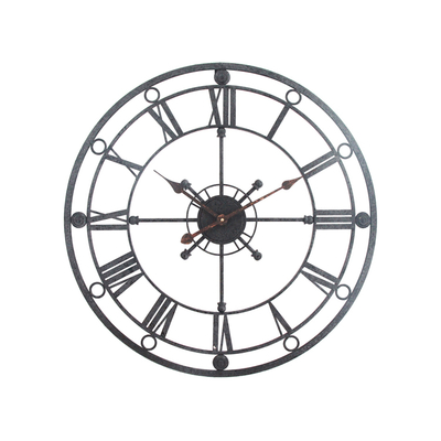 Make Your Own Wall Clock 3D Circular Retro 68cm Wrought Hollow Iron Vintage Craft