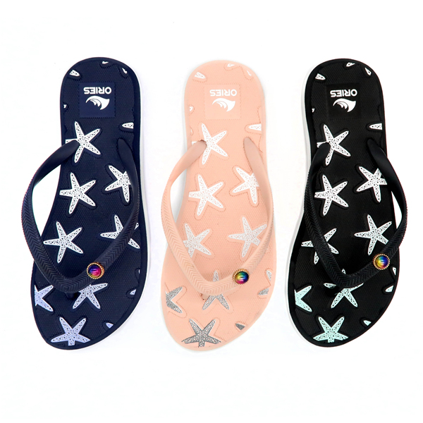 Ories AH-8E068 Semelle intérieure à motif de mode pour femmes en plein air et plage Tongs / pantoufles en EVA