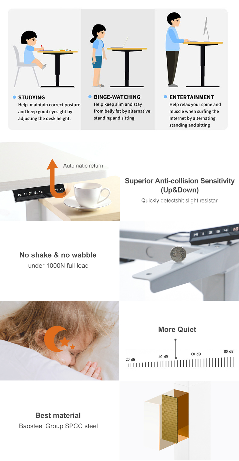 Adjustable Height Computer Standing Office Desk مكتب مكتب قائم للكمبيوتر بارتفاع قابل للتعديل