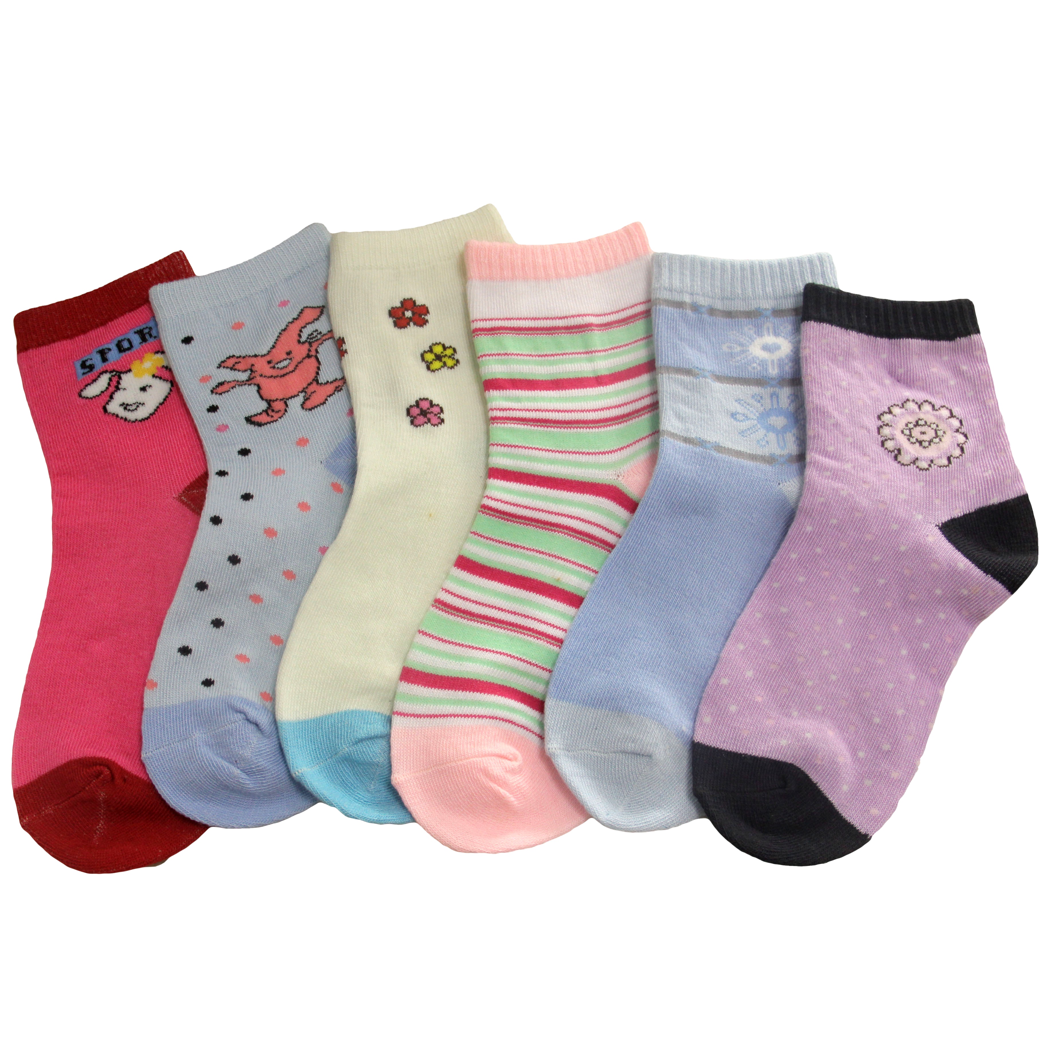 Lovely custom women crew socks cotton custom stripe printed socks breathable women socks