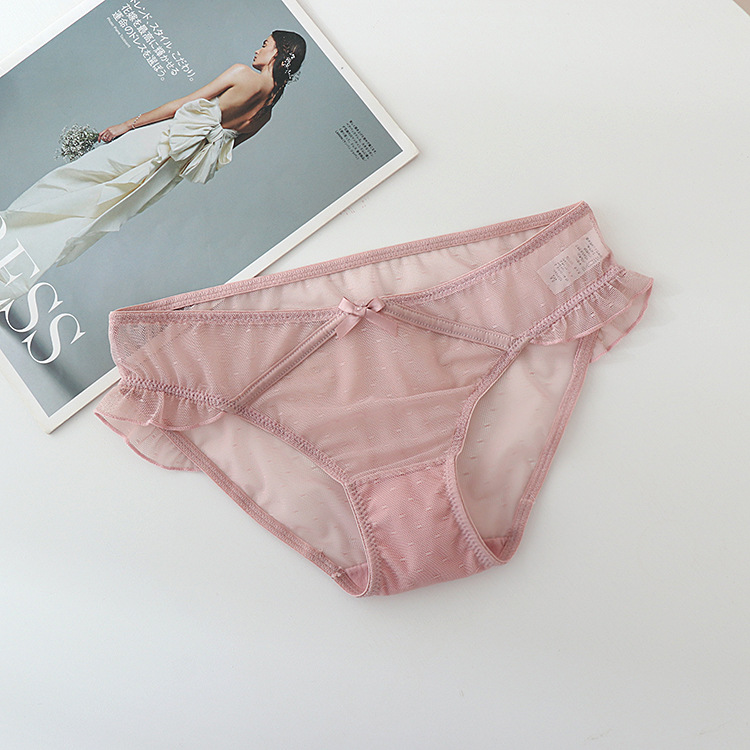 Transparent Ladies' Mid Waist Briefs Comfortable Breathable Soft Seamless Lace Women Panties