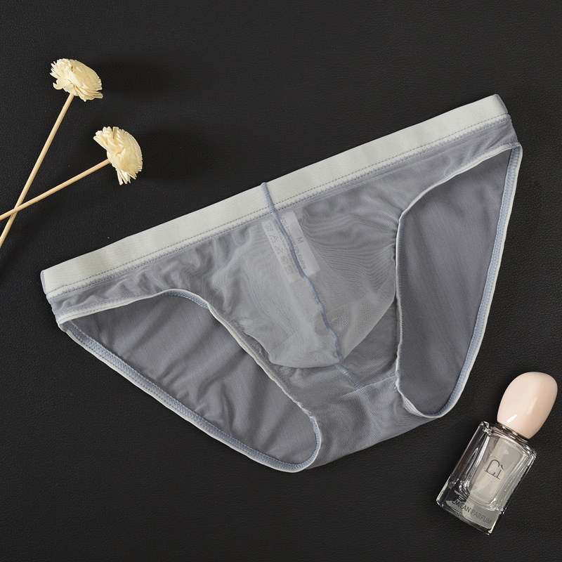 Mens Ice Silk Seamless Shorts Boxer Briefs Slim Sexy Breathable Transparent Underwear