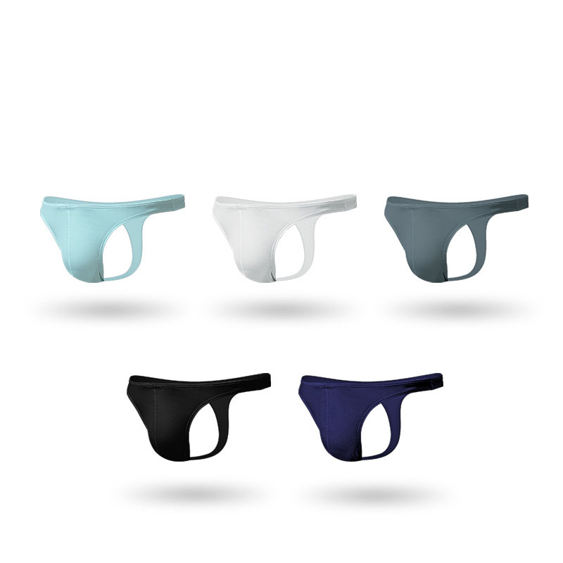 Custom Logo men's briefs polyester boxer Ice silk sexy T-triangle low waist loose boxer briefs plus size mens bikini briefs