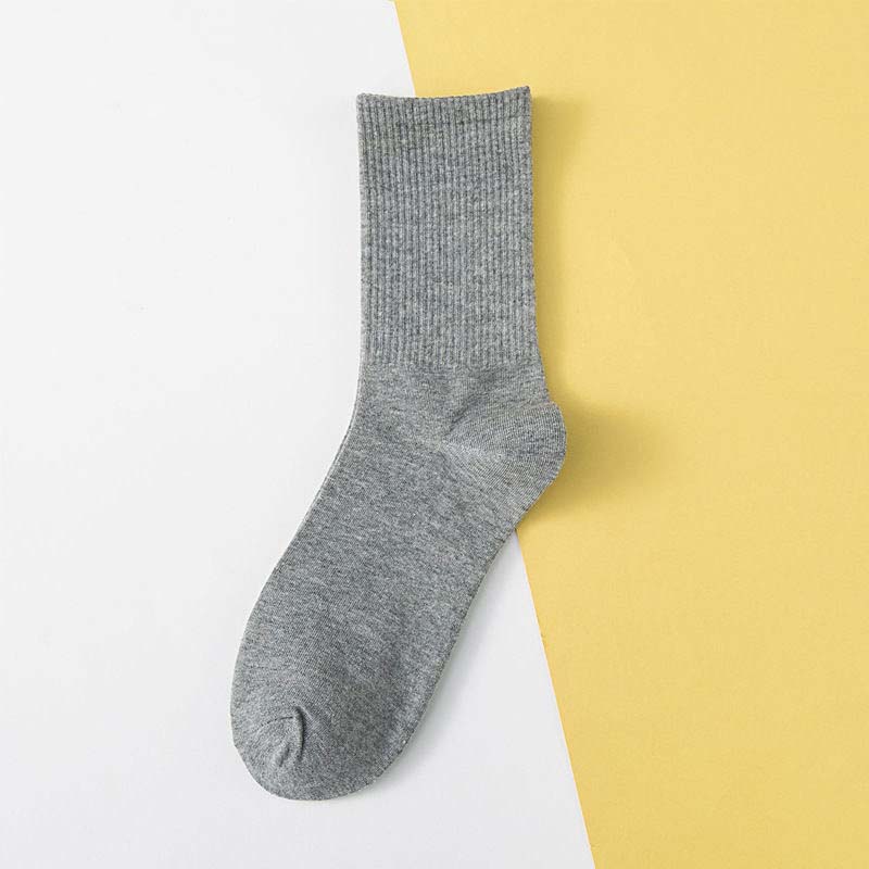 2021 New Design Korea fashion Socks Autumn Winter Pure Colors men women unisex Socks Cotton Mid Stockings Over The Calf Sock