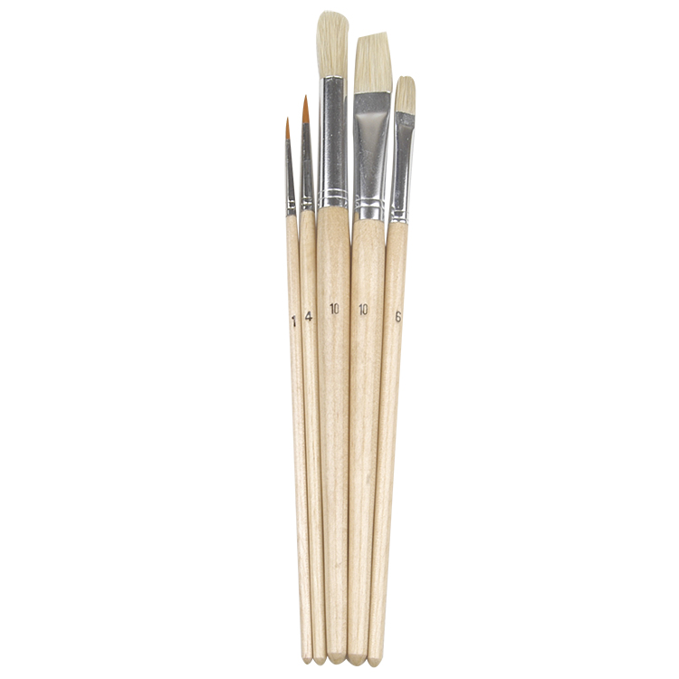 5pcs Short Handle Bristle Brush Nylon Brush Set