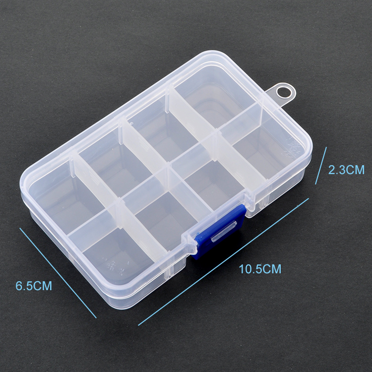8 Grid Plastic Organizer Box 10.5x6.6x2.3cm