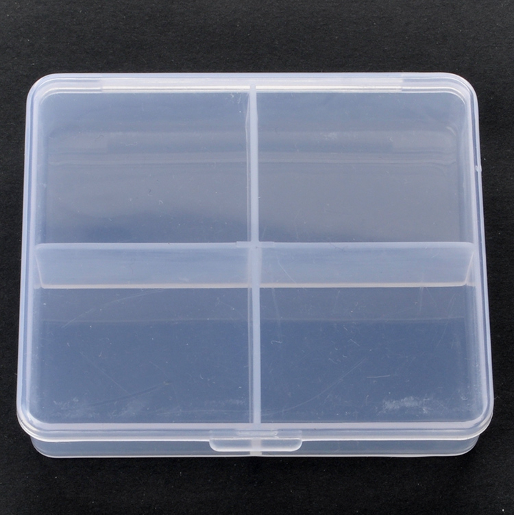 4 Grid Plastic Organizer Box Large 7.3x6.3x1.6cm