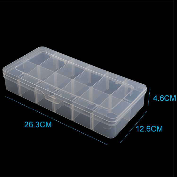 12 Grid Plastic Organizer Box 26.3x12.6x4.6cm