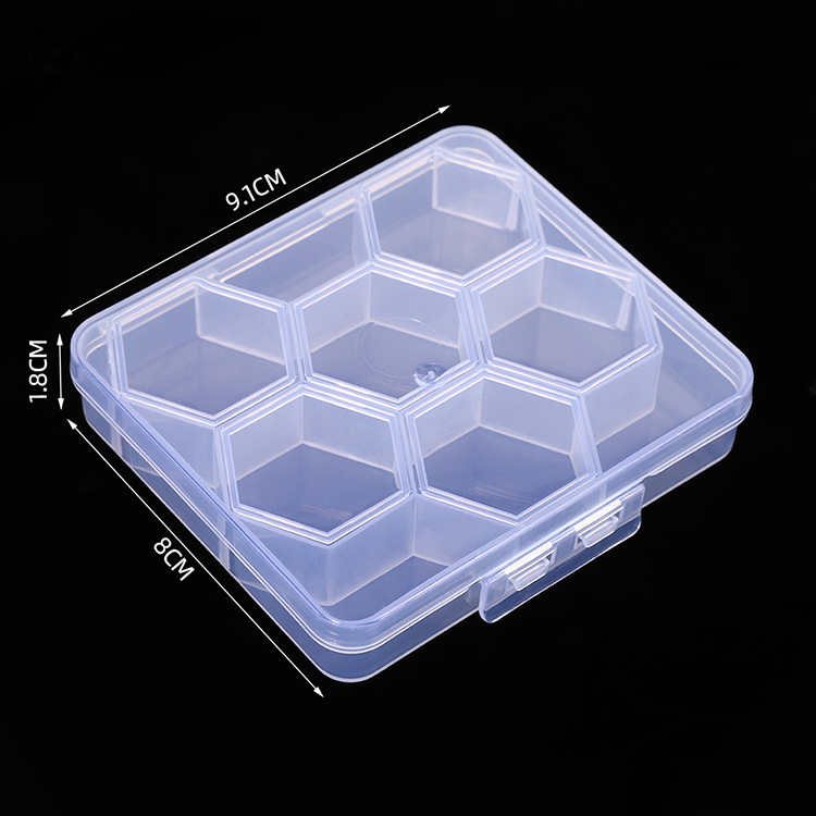 6 Grids Plastic Organizer Box 9.1x8x1.8cm