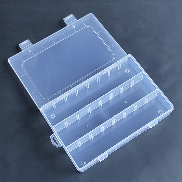 3 Grid Plastic Organizer Box 19.5x13x3.6cm